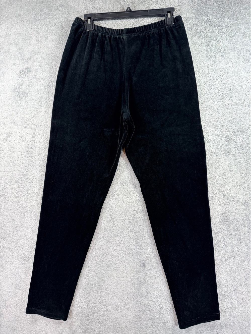 Chaus Sport Neutral Velour Black Elastic Waist Pants Size L - Picture 9 of 13